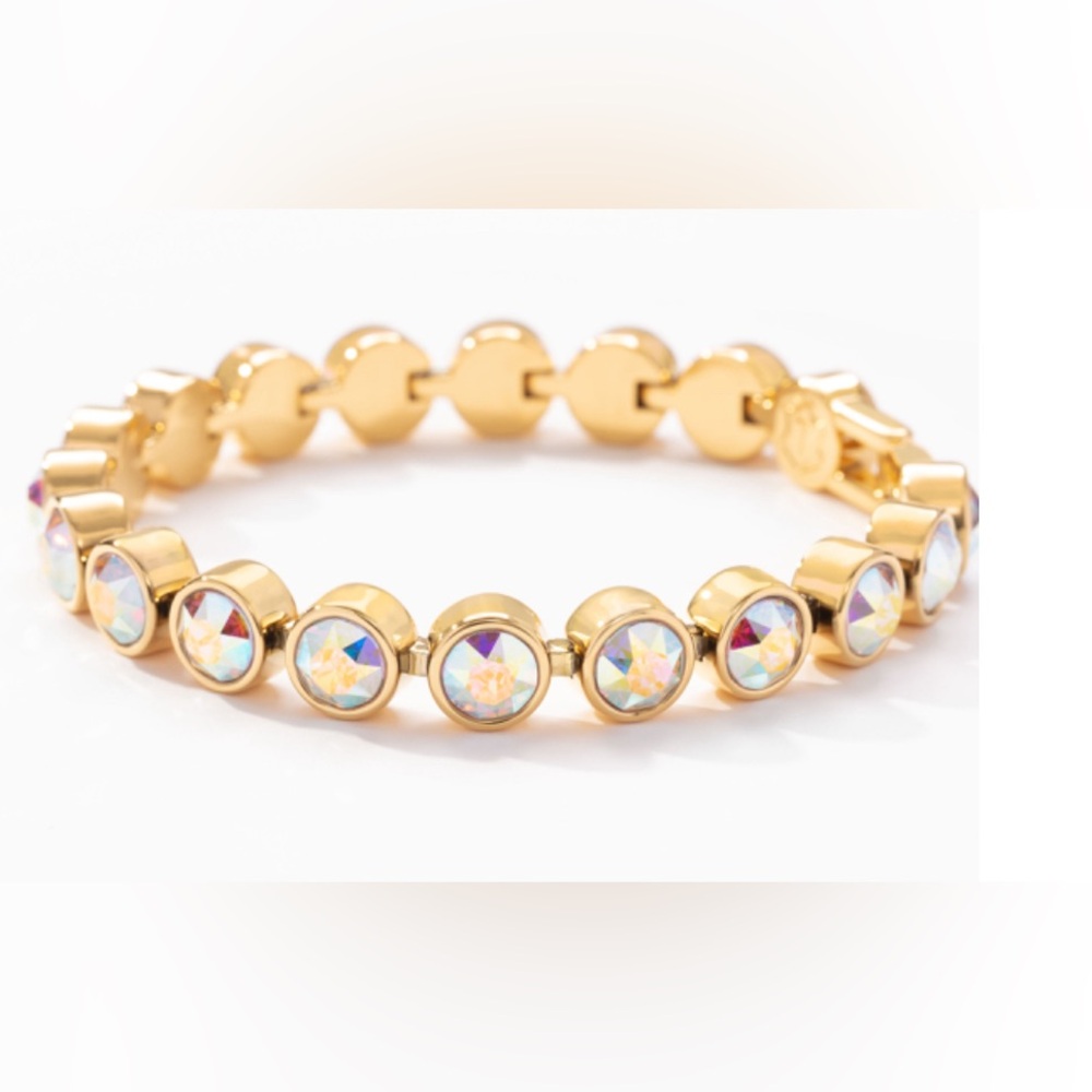 Touchstone Crystal by Swarovski gold ice bracelet with aurore boreale LIMITED ED